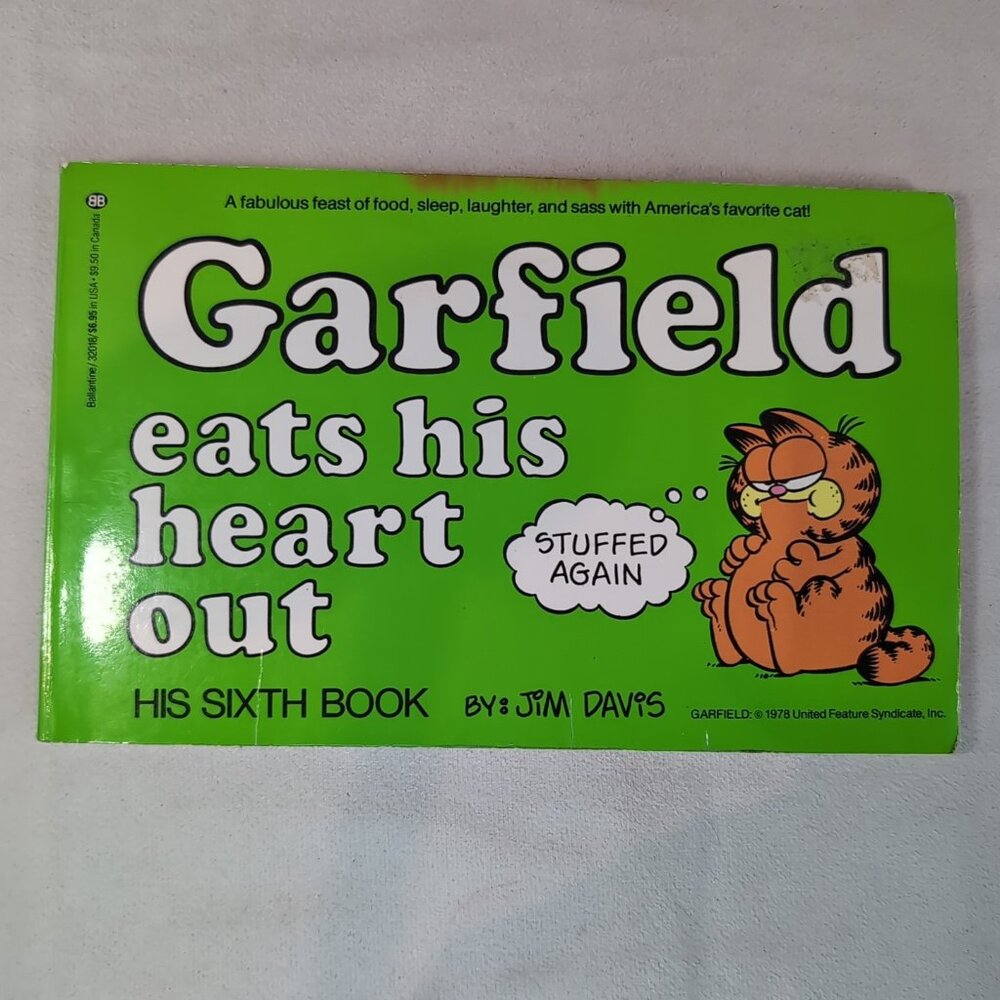 Garfield Eats His Heart Out Jim Davis 6 Sixth Book 1978 Paperback Comic